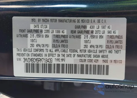 2024 Mazda Cx-30 2.5 S Preferred Package from USA, damaged, VIN 3MVDMBCM5RM718409